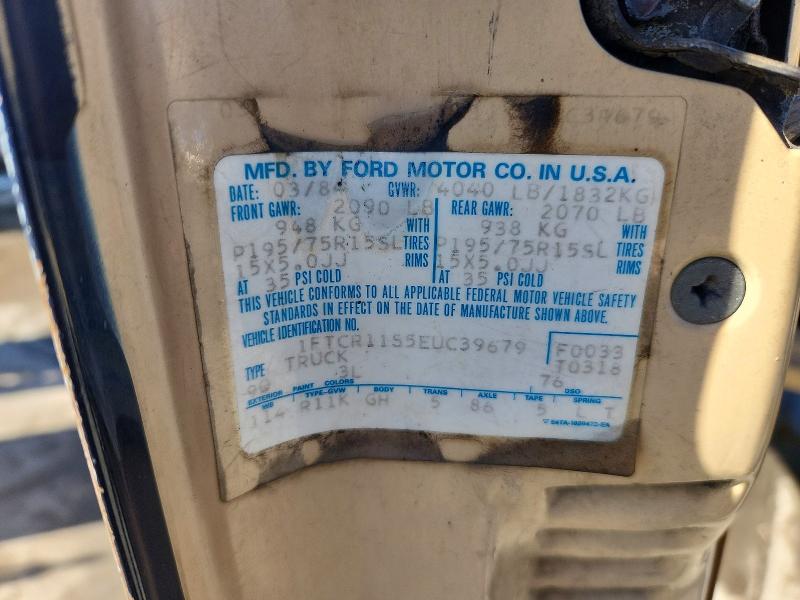 Продажа на аукционе авто 1984 Ford Ranger, vin: 1FTCR11S5EUC39679, номер лота: 76405485