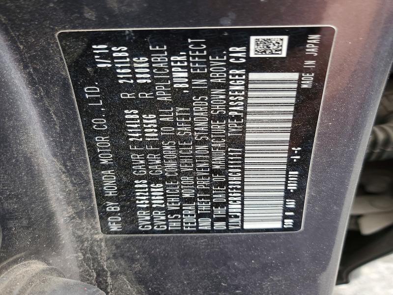 Auction sale of the 2017 Honda Accord, vin: JHMCR6F38HC011117, lot number: 76207245