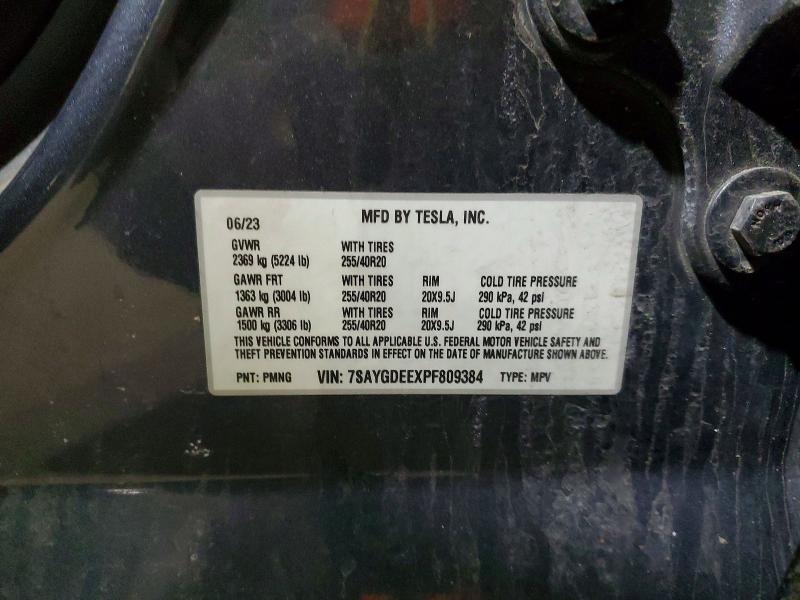 Продаж на аукціоні авто 2023 Tesla Model Y, vin: 7SAYGDEEXPF809384, номер лоту: 75204135