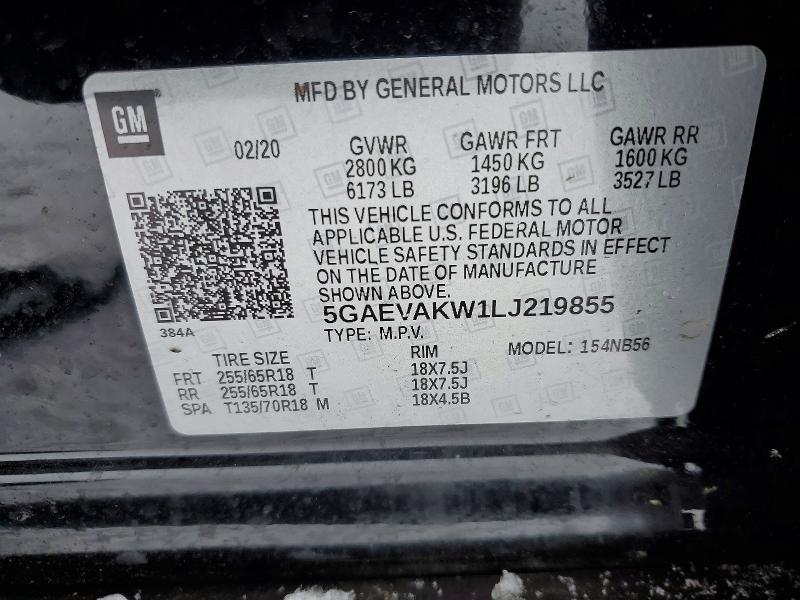 Aukcja sprzedaży 2020 Buick Enclave, vin: 5GAEVAKW1LJ219855, numer aukcji: 78693205