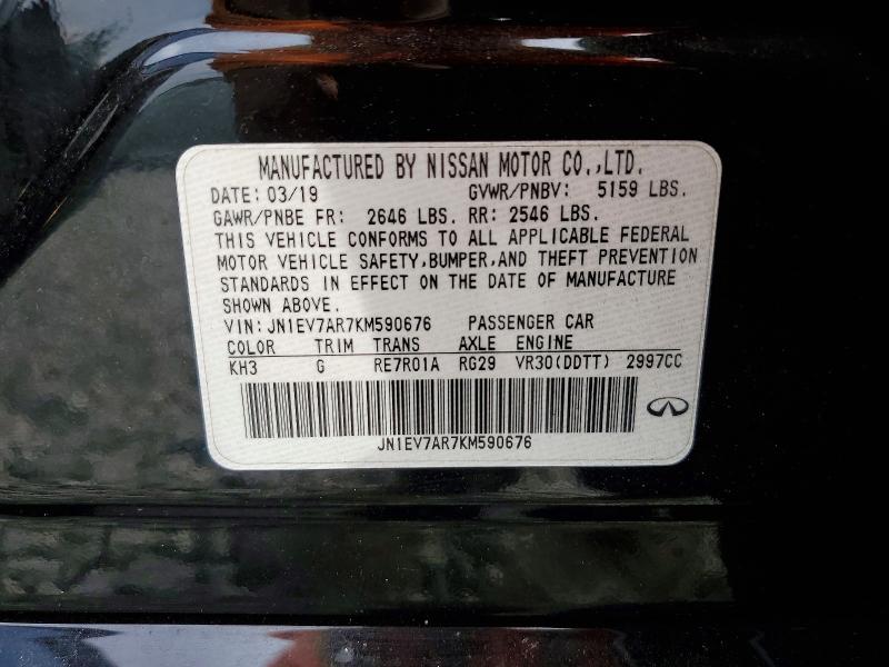 Продаж на аукціоні авто 2019 Infiniti Q50, vin: JN1EV7AR7KM590676, номер лоту: 76814335