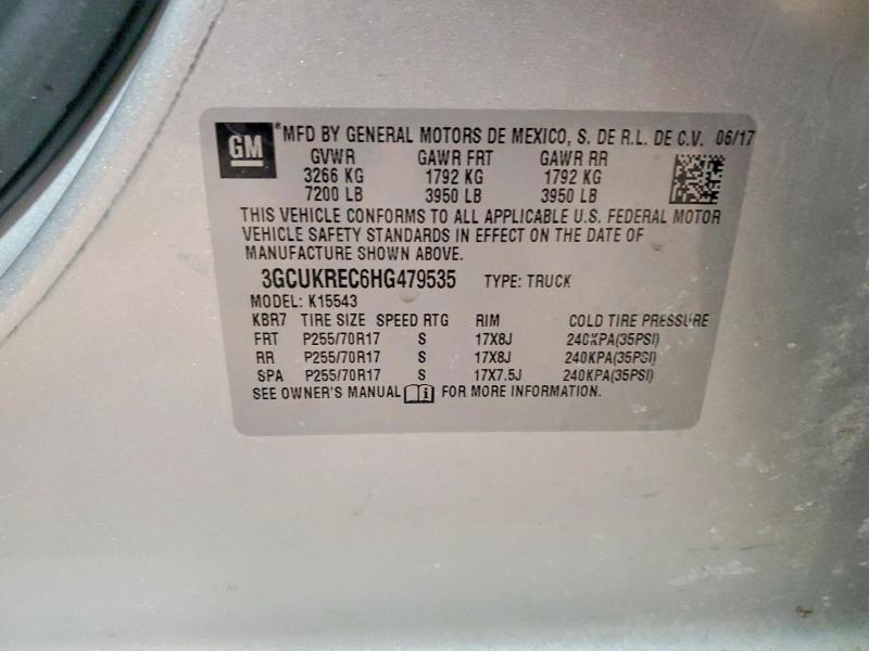 79366605 :رقم المزاد ، 3GCUKREC6HG479535 vin ، 2017 Chevrolet Silverado مزاد بيع