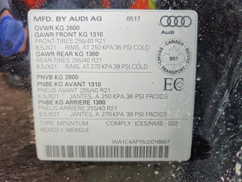 Aukcja sprzedaży 2018 Audi Sq5, vin: WA1C4AFY5J2016697, numer aukcji: 76283815