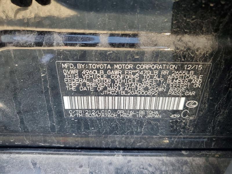Продажа на аукционе авто 2016 Lexus Gs, vin: JTHCZ1BL2GA000892, номер лота: 76931455