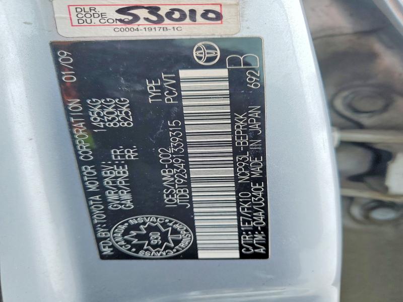 Auction sale of the 2009 Toyota Yaris, vin: JTDBT923491339315, lot number: 79155185