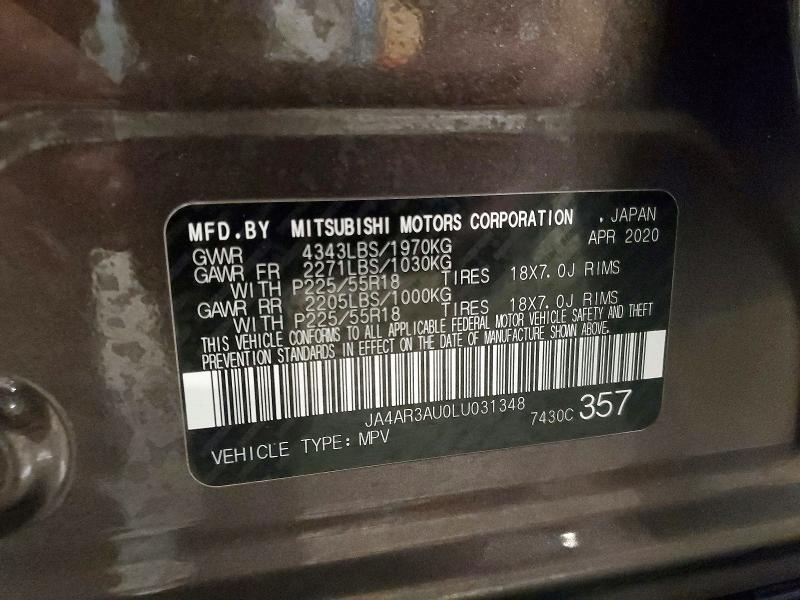 Продажа на аукционе авто 2020 Mitsubishi Outlander Sport, vin: JA4AR3AU0LU031348, номер лота: 76789705