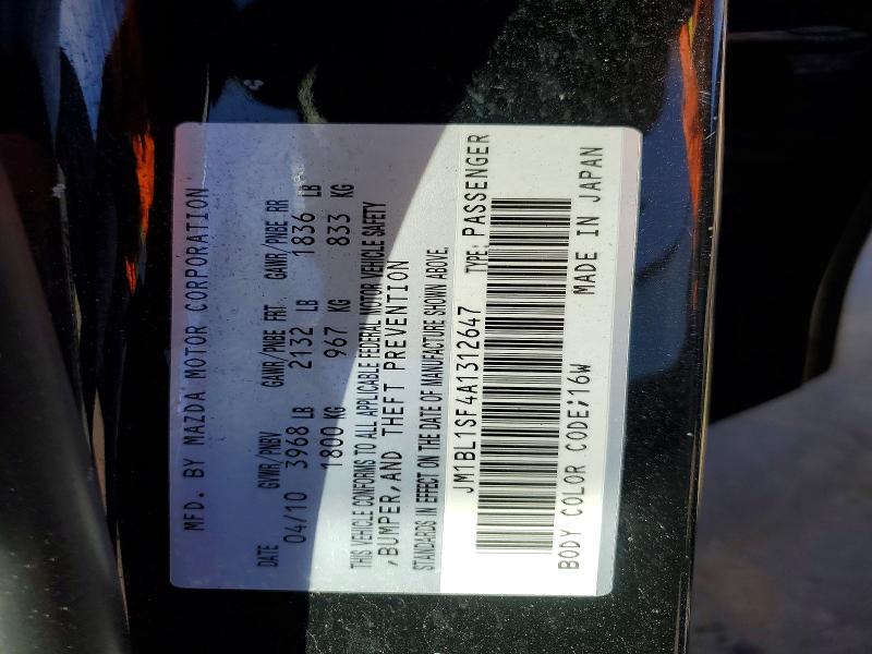 79104065 :رقم المزاد ، JM1BL1SF4A1312647 vin ، 2010 Mazda 3 مزاد بيع