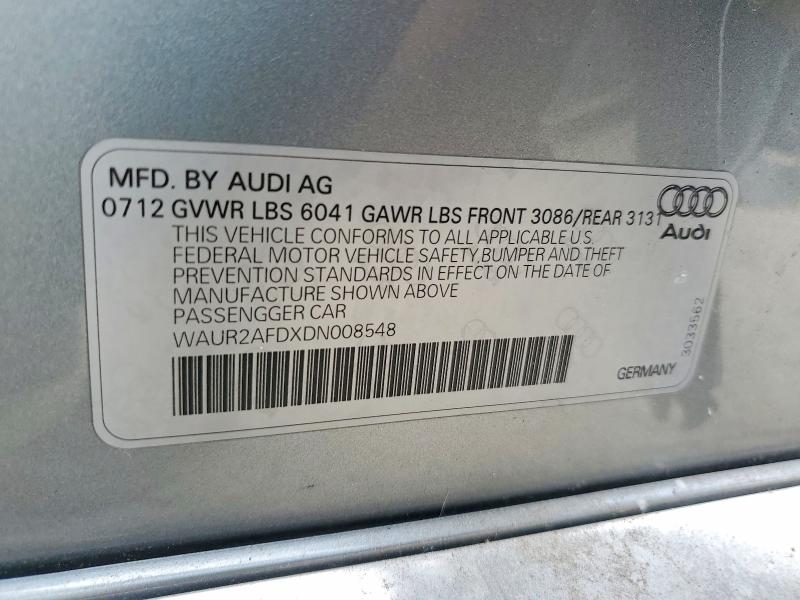 76847145 :رقم المزاد ، WAUR2AFDXDN008548 vin ، 2013 Audi A8 مزاد بيع