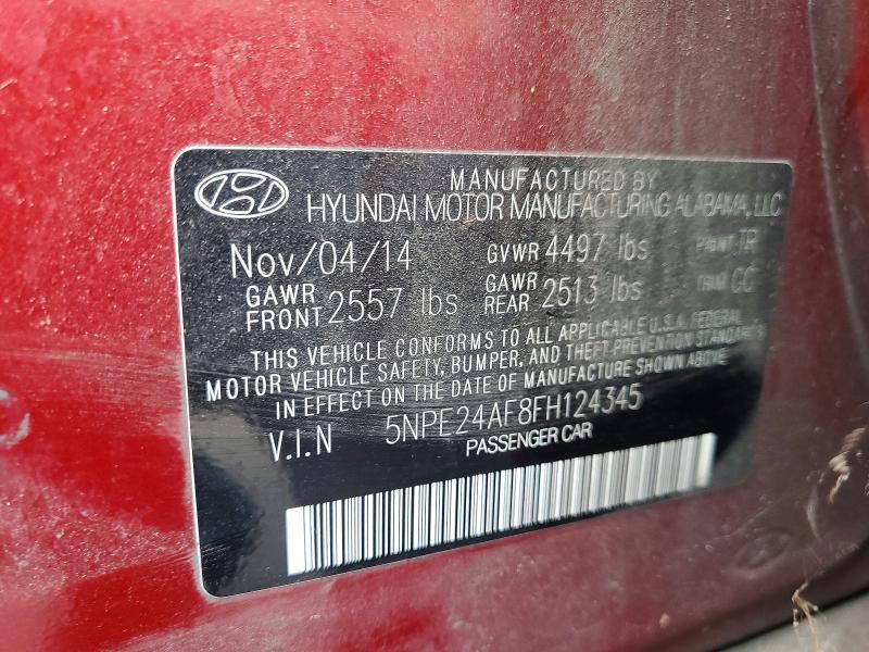 Продаж на аукціоні авто 2015 Hyundai Sonata, vin: 5NPE24AF8FH124345, номер лоту: 74512375