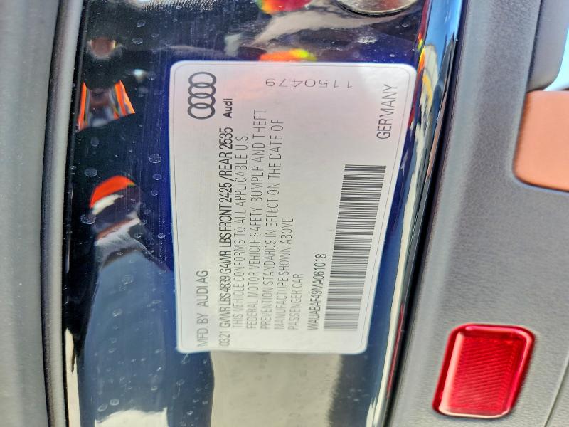 Aukcja sprzedaży 2021 Audi A4, vin: WAUABAF49MA061018, numer aukcji: 79112985