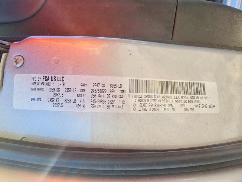 79387605 :رقم المزاد ، 2C4RC1FG4JR198209 vin ، 2018 Chrysler Pacifica مزاد بيع