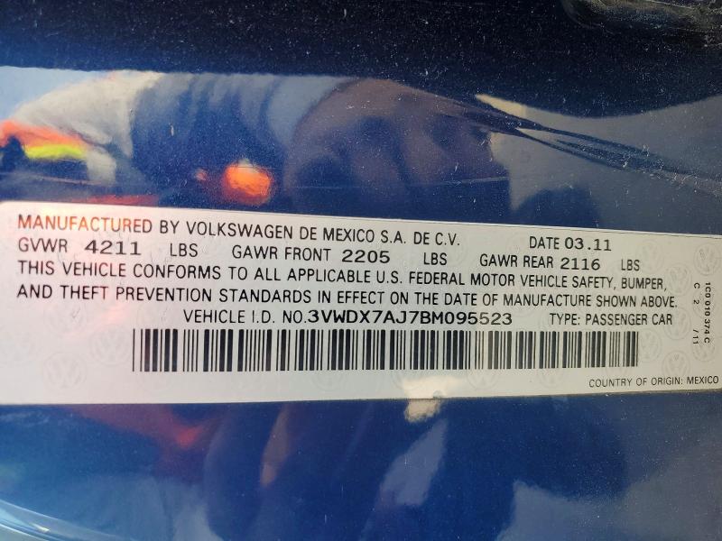 Aukcja sprzedaży 2011 Volkswagen Jetta, vin: 3VWDX7AJ7BM095523, numer aukcji: 78214045
