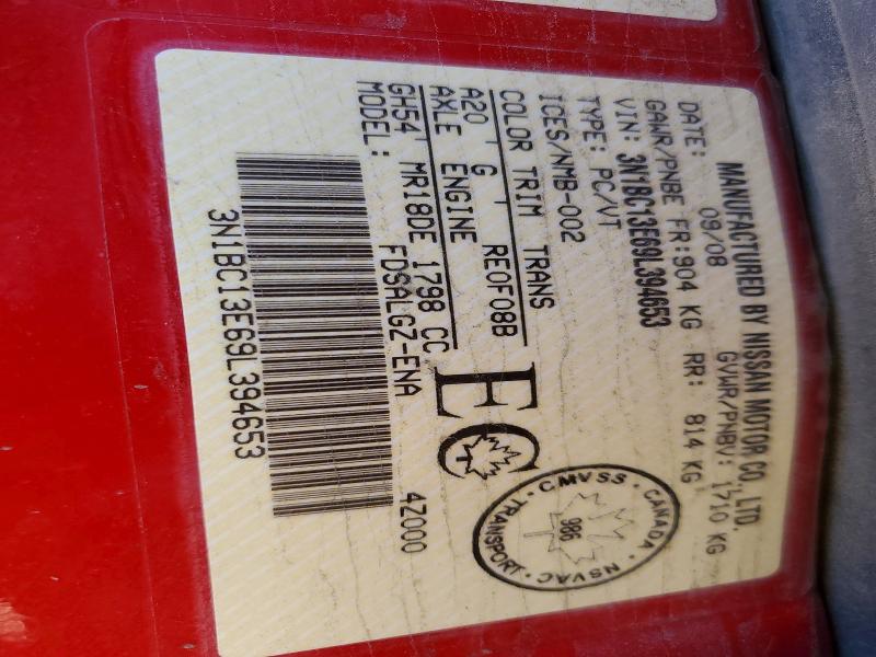77279695 :رقم المزاد ، 3N1BC13E69L394653 vin ، 2009 Nissan Versa مزاد بيع