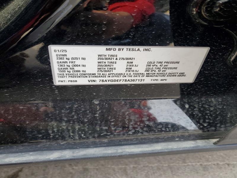 Aukcja sprzedaży 2025 Tesla Model Y, vin: 7SAYGDEF7SA367131, numer aukcji: 77871135