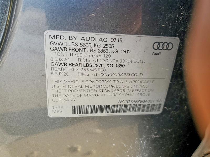 Продажа на аукционе авто 2016 Audi Q5, vin: WA1D7AFP8GA021183, номер лота: 77320805