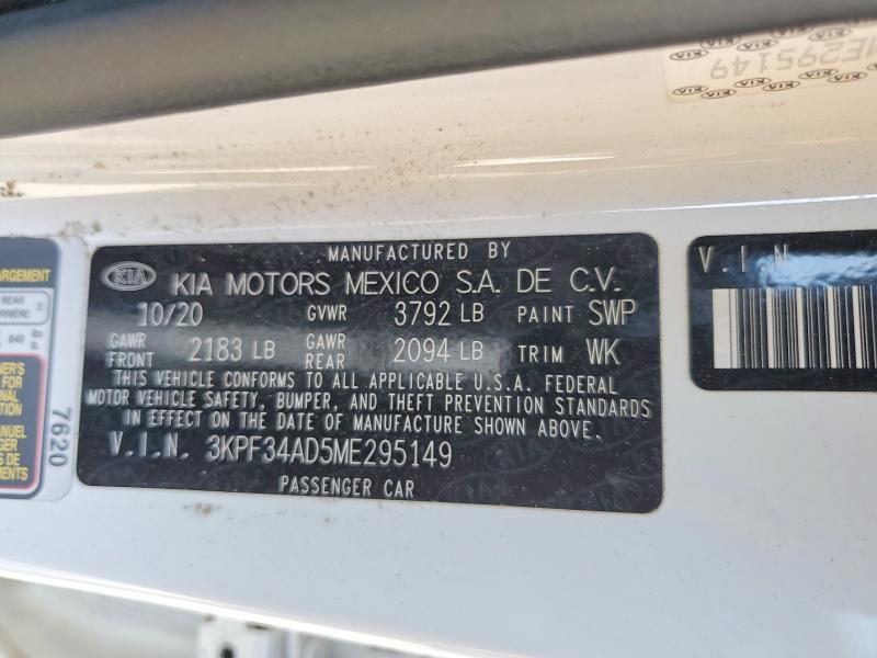 Продаж на аукціоні авто 2021 Kia Forte, vin: 3KPF34AD5ME295149, номер лоту: 76201055