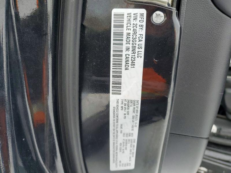 75674405 :رقم المزاد ، 2C4RC3GG8NR123481 vin ، 2022 Chrysler Pacifica مزاد بيع