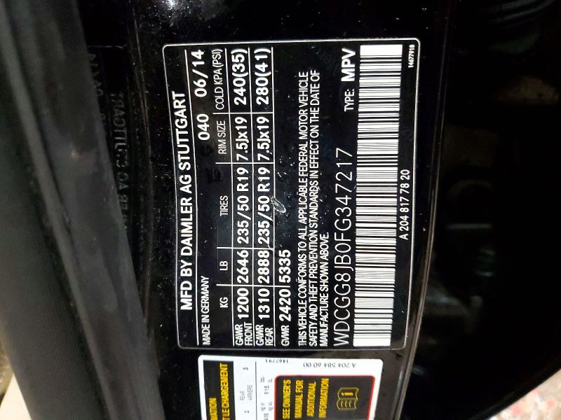 Aukcja sprzedaży 2015 Mercedes-benz Glk, vin: WDCGG8JB0FG347217, numer aukcji: 77765635