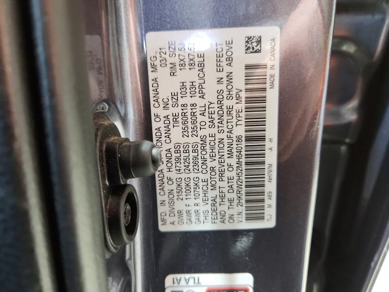 Продажа на аукционе авто 2021 Honda Cr-v, vin: 2HKRW2H52MH640186, номер лота: 78238395