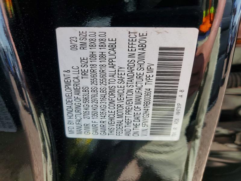 Продаж на аукціоні авто 2024 Honda Pilot, vin: 5FNYG2H41RB003604, номер лоту: 79013925