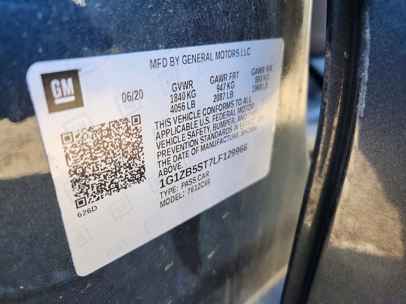 Aukcja sprzedaży 2020 Chevrolet Malibu, vin: 1G1ZB5ST7LF129966, numer aukcji: 74997055