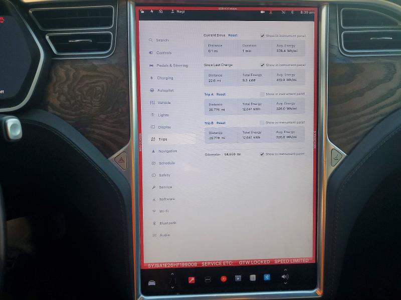 76238475 :رقم المزاد ، 5YJSA1E26HF199008 vin ، 2017 Tesla Model S مزاد بيع