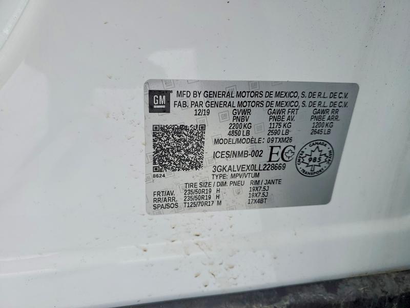 2020 Gmc Terrain მანქანა იყიდება აუქციონზე, vin: 3GKALVEX0LL228669, აუქციონის ნომერი: 75928865
