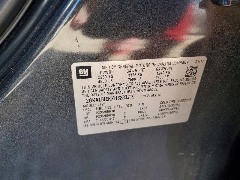 2017 Gmc Terrain მანქანა იყიდება აუქციონზე, vin: 2GKALMEKXH6283219, აუქციონის ნომერი: 76398055