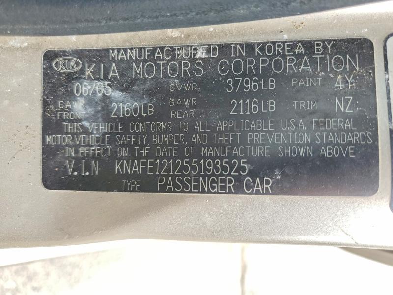 Продаж на аукціоні авто 2005 Kia Spectra, vin: KNAFE121255193525, номер лоту: 76439115