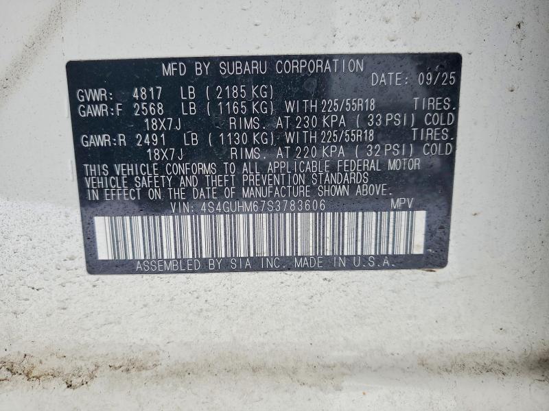 2025 Subaru Crosstrek მანქანა იყიდება აუქციონზე, vin: 4S4GUHM67S3783606, აუქციონის ნომერი: 75533915
