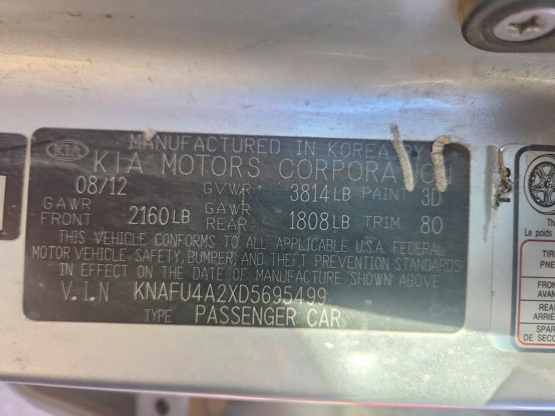 Продаж на аукціоні авто 2013 Kia Forte, vin: KNAFU4A2XD5695499, номер лоту: 76402365