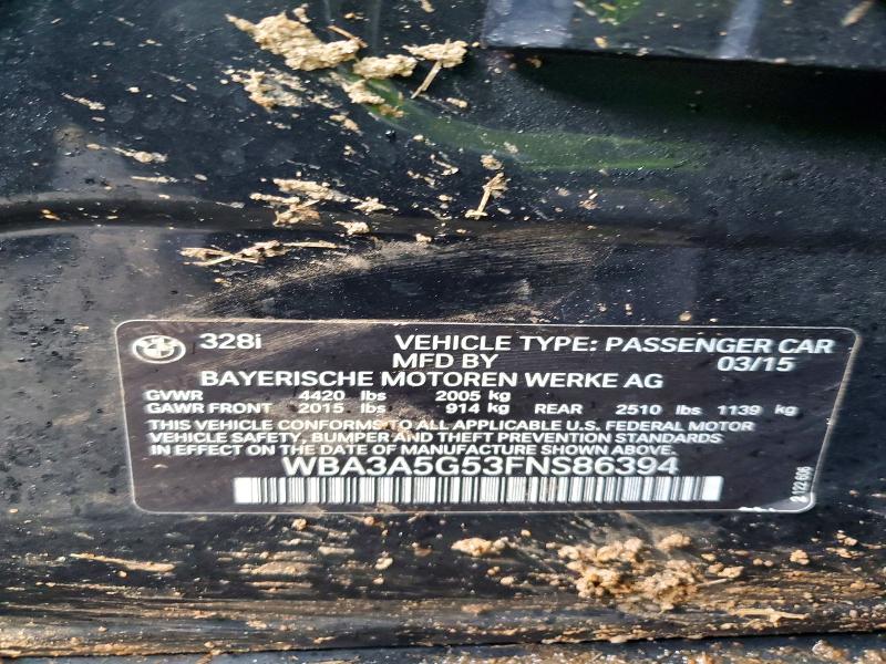 78897695 :رقم المزاد ، WBA3A5G53FNS86394 vin ، 2015 Bmw 328 مزاد بيع