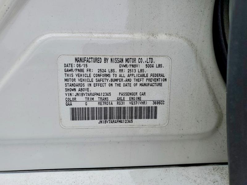 Продажа на аукционе авто 2015 Infiniti Q50, vin: JN1BV7AR4FM412345, номер лота: 75992535