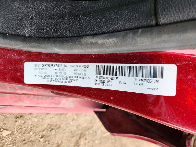 2015 Chrysler 200 მანქანა იყიდება აუქციონზე, vin: 1C3CCCBB2FN629473, აუქციონის ნომერი: 75856355