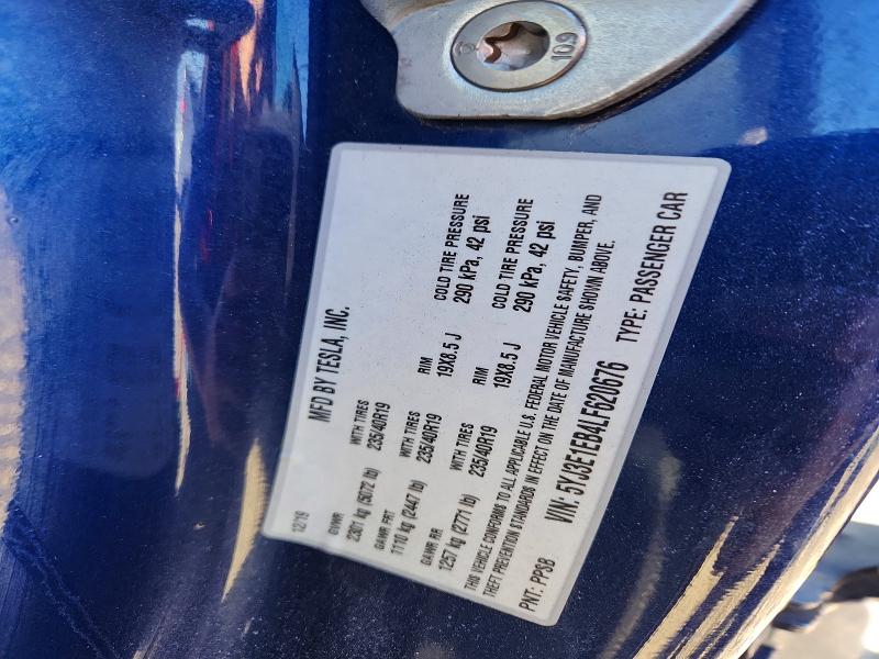 75865055 :رقم المزاد ، 5YJ3E1EB4LF620676 vin ، 2020 Tesla Model 3 مزاد بيع