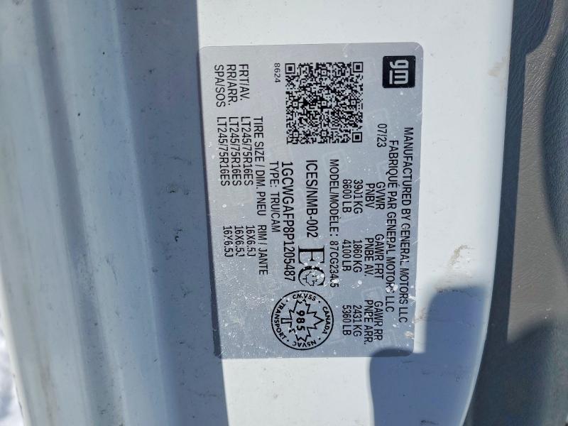 2023 Chevrolet Express G2500 მანქანა იყიდება აუქციონზე, vin: 1GCWGAFP8P1205487, აუქციონის ნომერი: 76536795