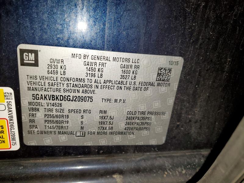 Aukcja sprzedaży 2016 Buick Enclave, vin: 5GAKVBKD6GJ209075, numer aukcji: 78405015
