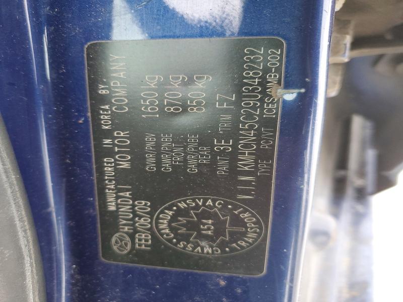 Продажа на аукционе авто 2009 Hyundai Accent, vin: KMHCN45C29U348232, номер лота: 73593925