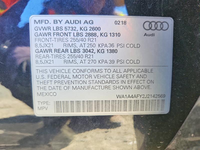 Продажа на аукционе авто 2018 Audi Sq5, vin: WA1A4AFY2J2142569, номер лота: 78062955