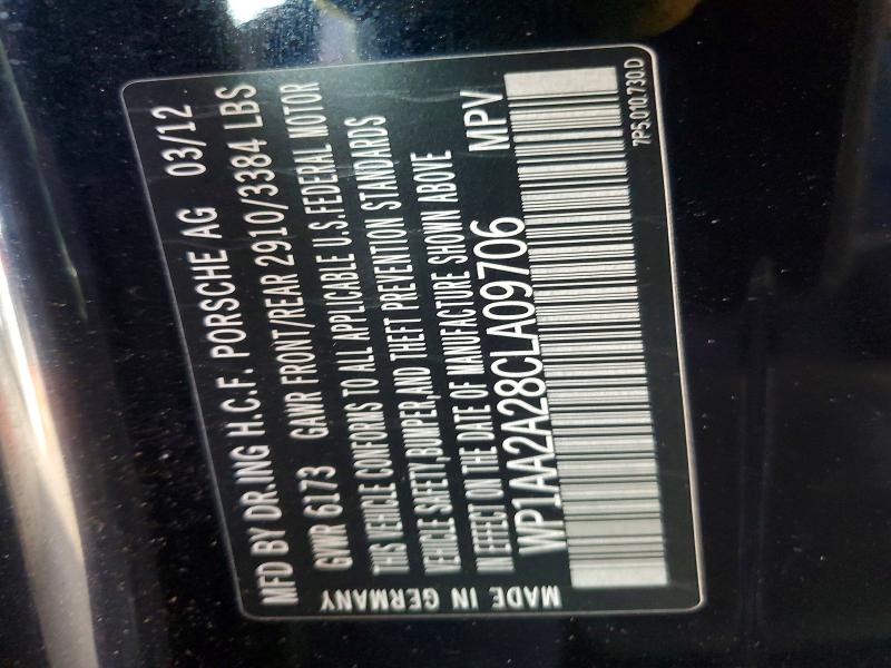 Aukcja sprzedaży 2012 Porsche Cayenne, vin: WP1AA2A28CLA09706, numer aukcji: 78119545