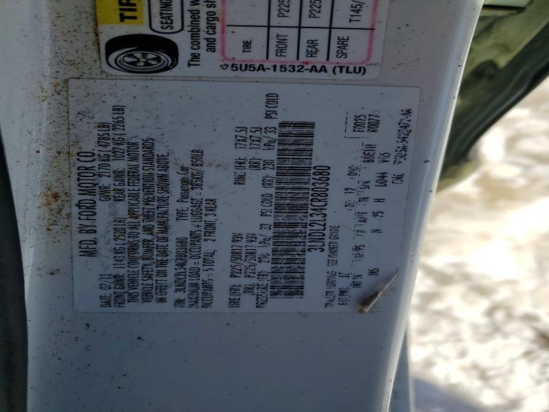Aukcja sprzedaży 2012 Lincoln Mkz, vin: 3LNDL2L34CR803680, numer aukcji: 75557885