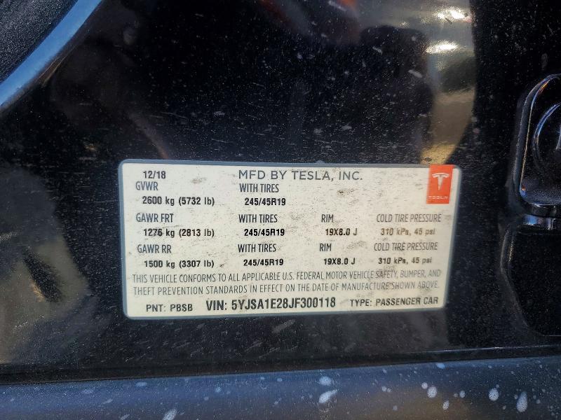 Aukcja sprzedaży 2018 Tesla Model S, vin: 5YJSA1E28JF300118, numer aukcji: 75783955