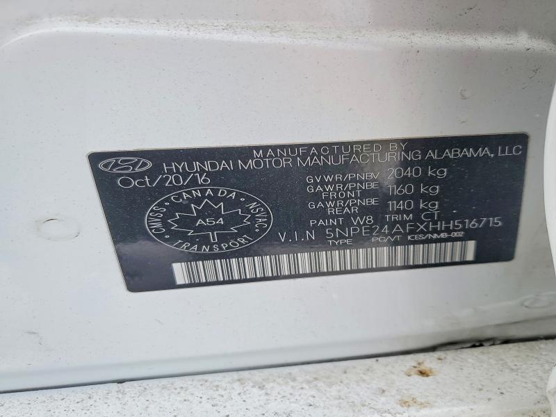 Aukcja sprzedaży 2017 Hyundai Sonata, vin: 5NPE24AFXHH516715, numer aukcji: 75318015