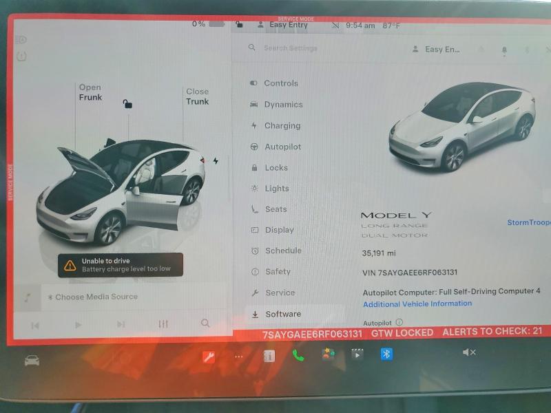 75751115 :رقم المزاد ، 7SAYGAEE6RF063131 vin ، 2024 Tesla Model Y مزاد بيع