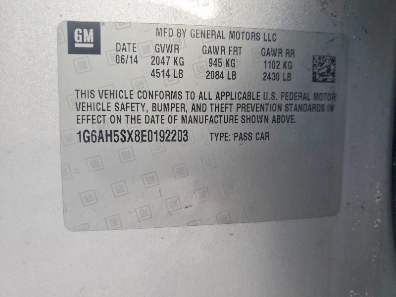 Продажа на аукционе авто 2014 Cadillac Ats, vin: 1G6AH5SX8E0192203, номер лота: 75757275