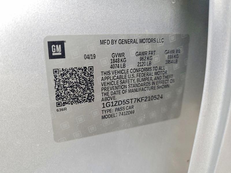 Aukcja sprzedaży 2019 Chevrolet Malibu, vin: 1G1ZD5ST7KF210524, numer aukcji: 76038995