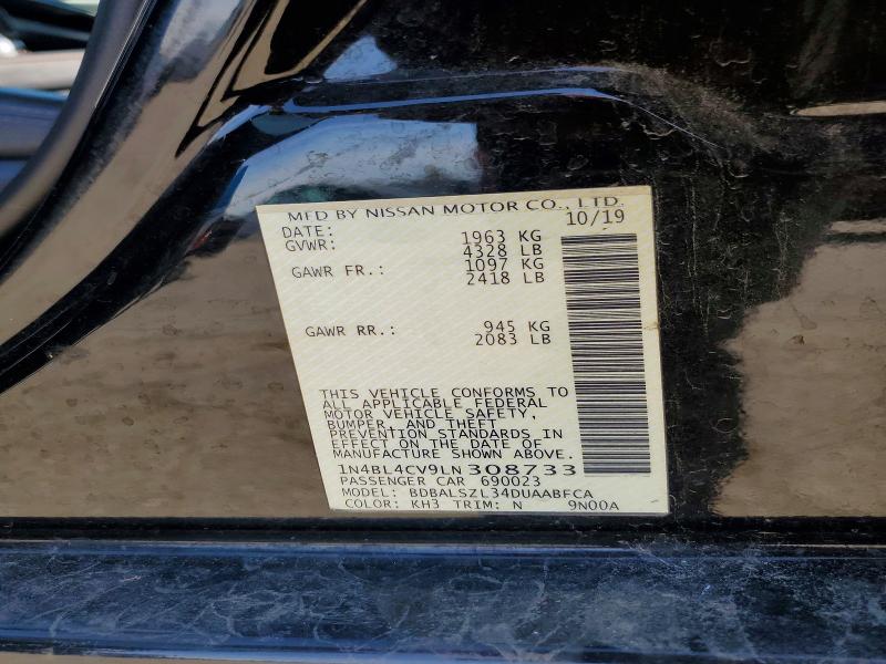 Продажа на аукционе авто 2020 Nissan Altima, vin: 1N4BL4CV9LN308733, номер лота: 77161725