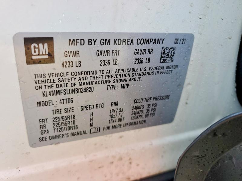 76762545 :رقم المزاد ، KL4MMFSL0NB034820 vin ، 2022 Buick Encore Gx مزاد بيع