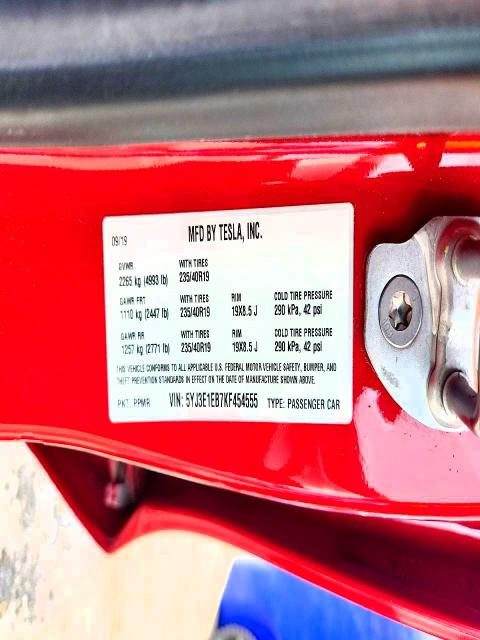 75763205 :رقم المزاد ، 5YJ3E1EB7KF454555 vin ، 2019 Tesla Model 3 مزاد بيع