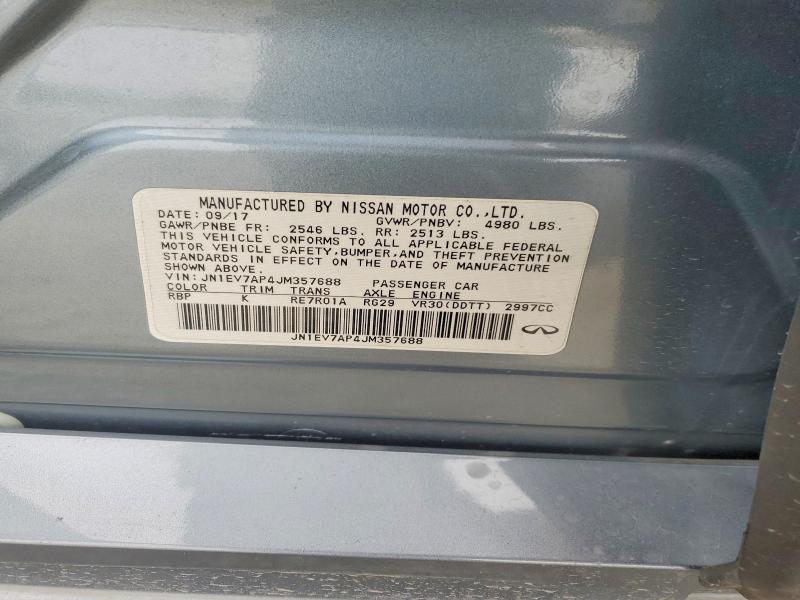 74442155 :رقم المزاد ، JN1EV7AP4JM357688 vin ، 2018 Infiniti Q50 مزاد بيع